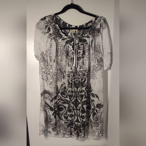 Unity Beach Elegant Black and White Women's Beach Cover Up Size L #425 - Picture 1 of 2